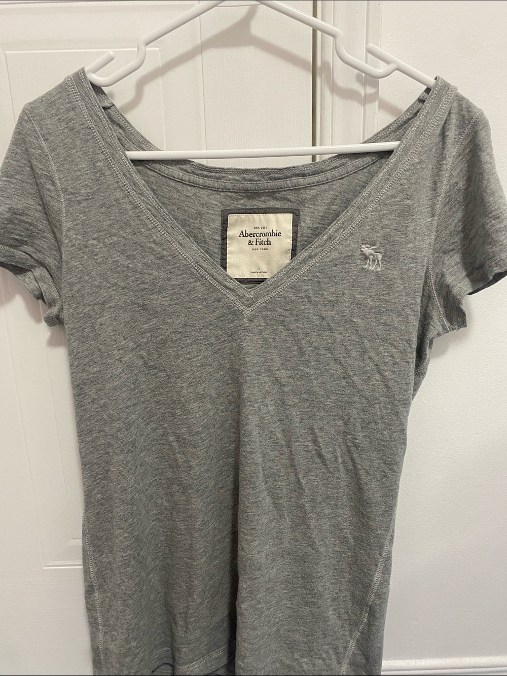 Vintage Abercrombie & Fitch Gray V-Neck Tee